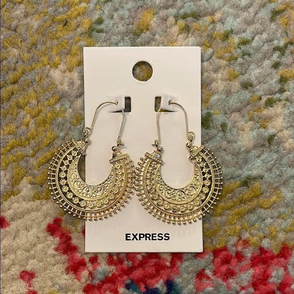 Express Two-Tone Gold and Silver Earrings